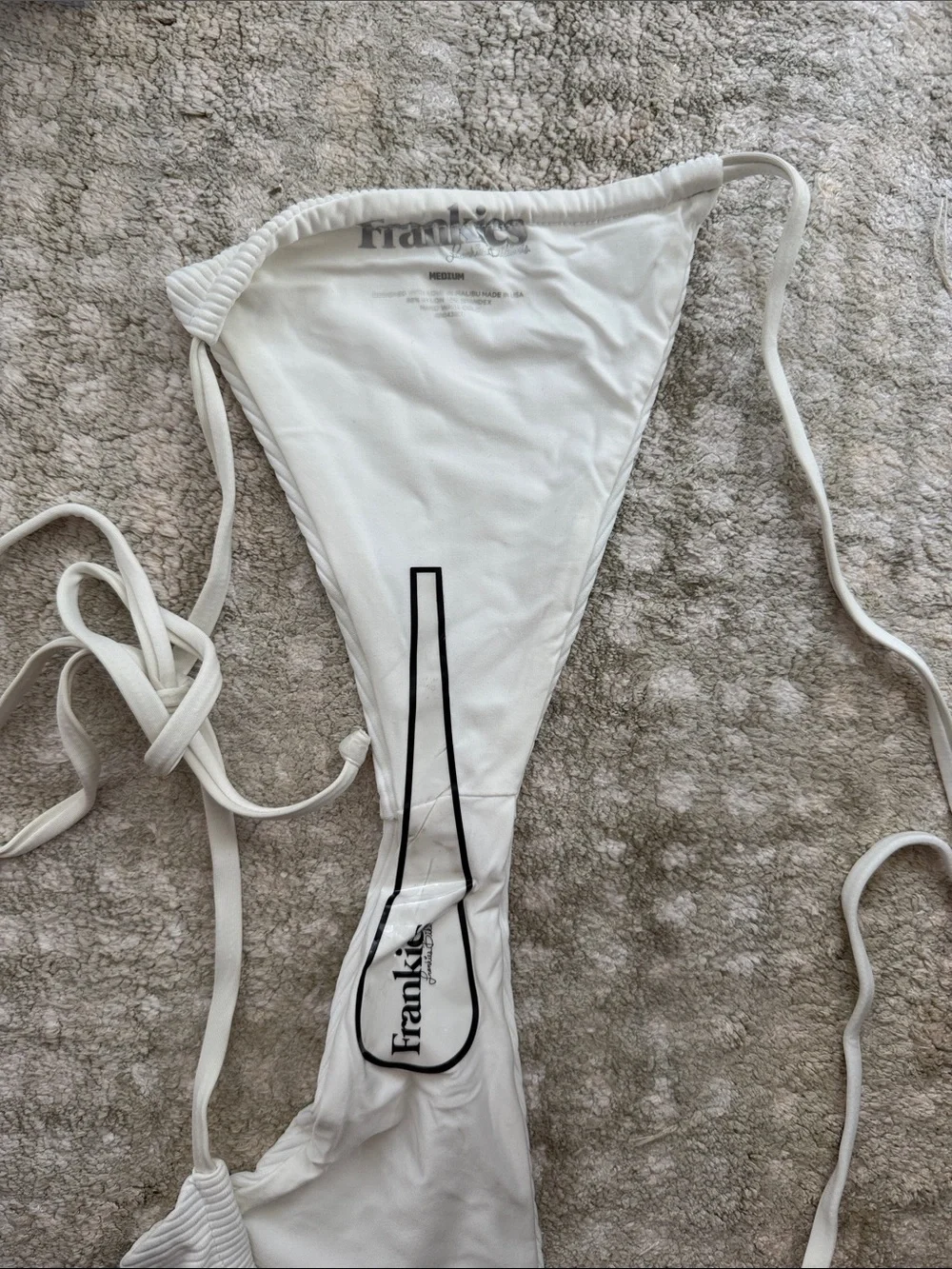 Frankie’s Bikinis White Ribbed Bottom